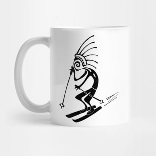 Kokopelli skier black Mug